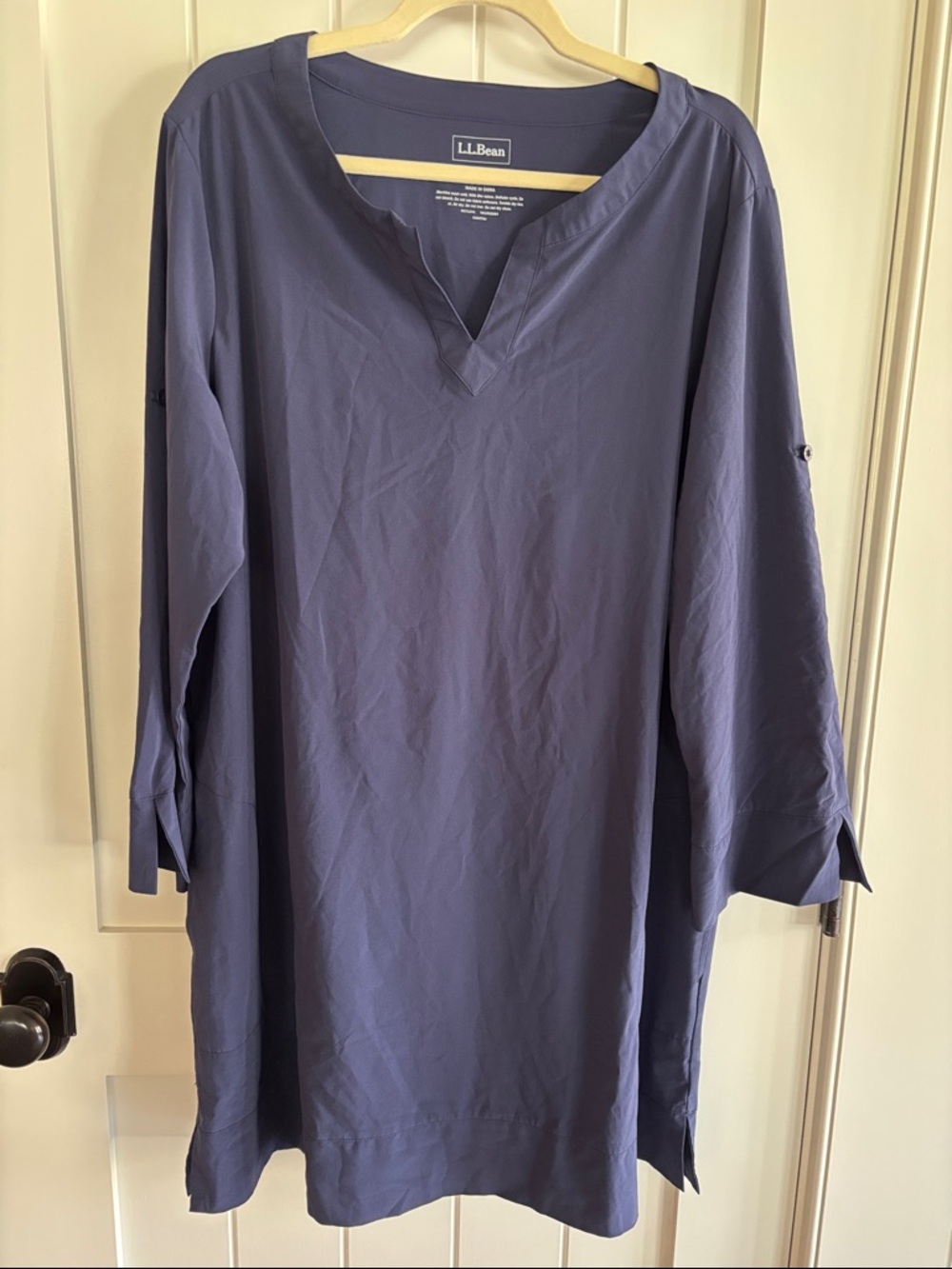 L.L.Bean Navy V-Neck Tunic Top